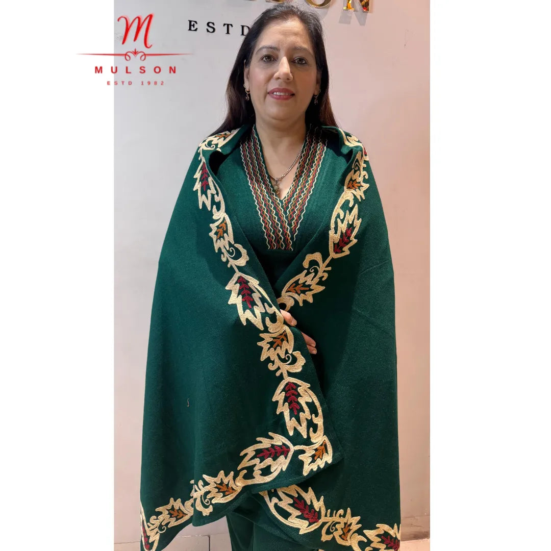 Designs of Woolen Suits with Thread Work