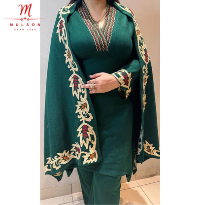 Designs of Woolen Suits with Thread Work