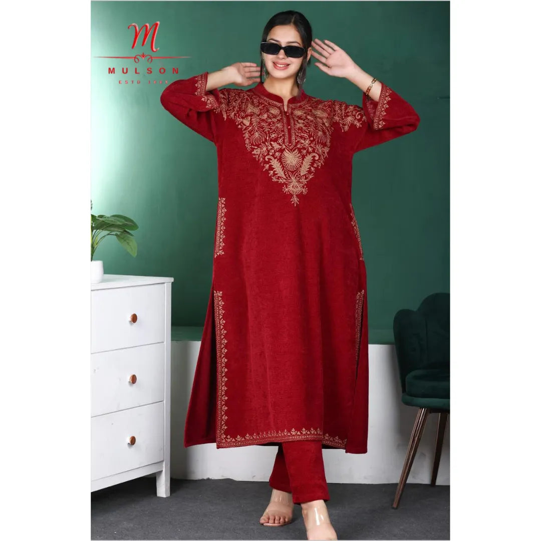 Velvet Phiran Suit with Imported Embroidery