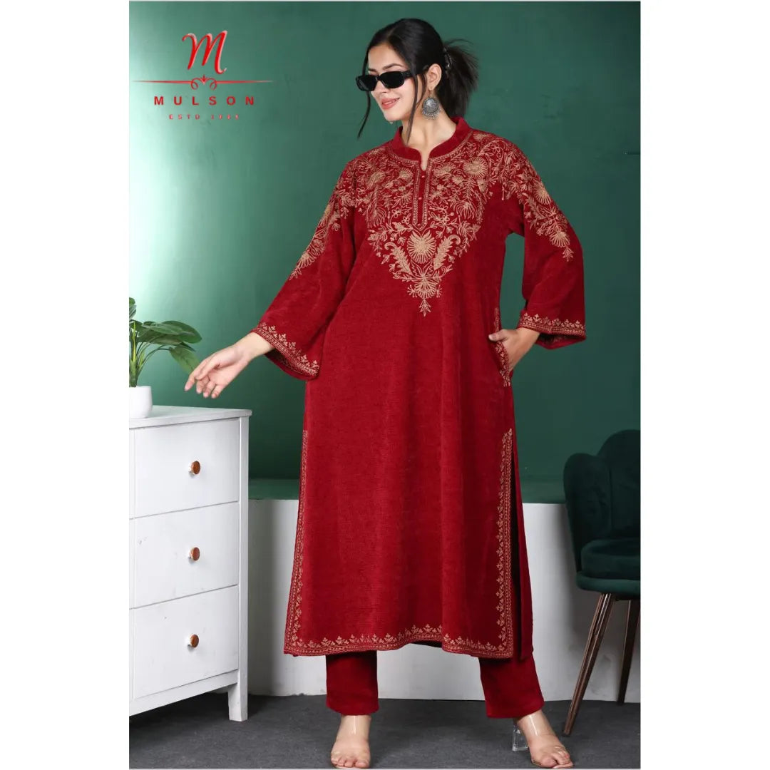 Velvet Phiran Suit with Imported Embroidery